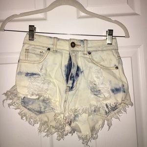 High waisted jean shorts